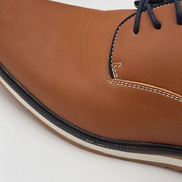 Oxford Shoes Men's Size 10 Brown Black Two Tone Lace Up Leather Comfort Casual - Picture 16 of 16